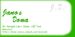 janos doma business card